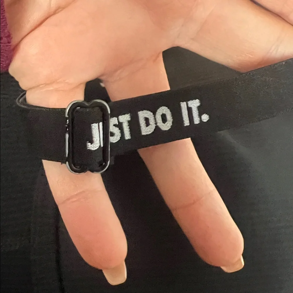 Nike One Piece Black Workout Bodysuit Jumpsuit Women Medium “Just Do It” Straps - Picture 5 of 5